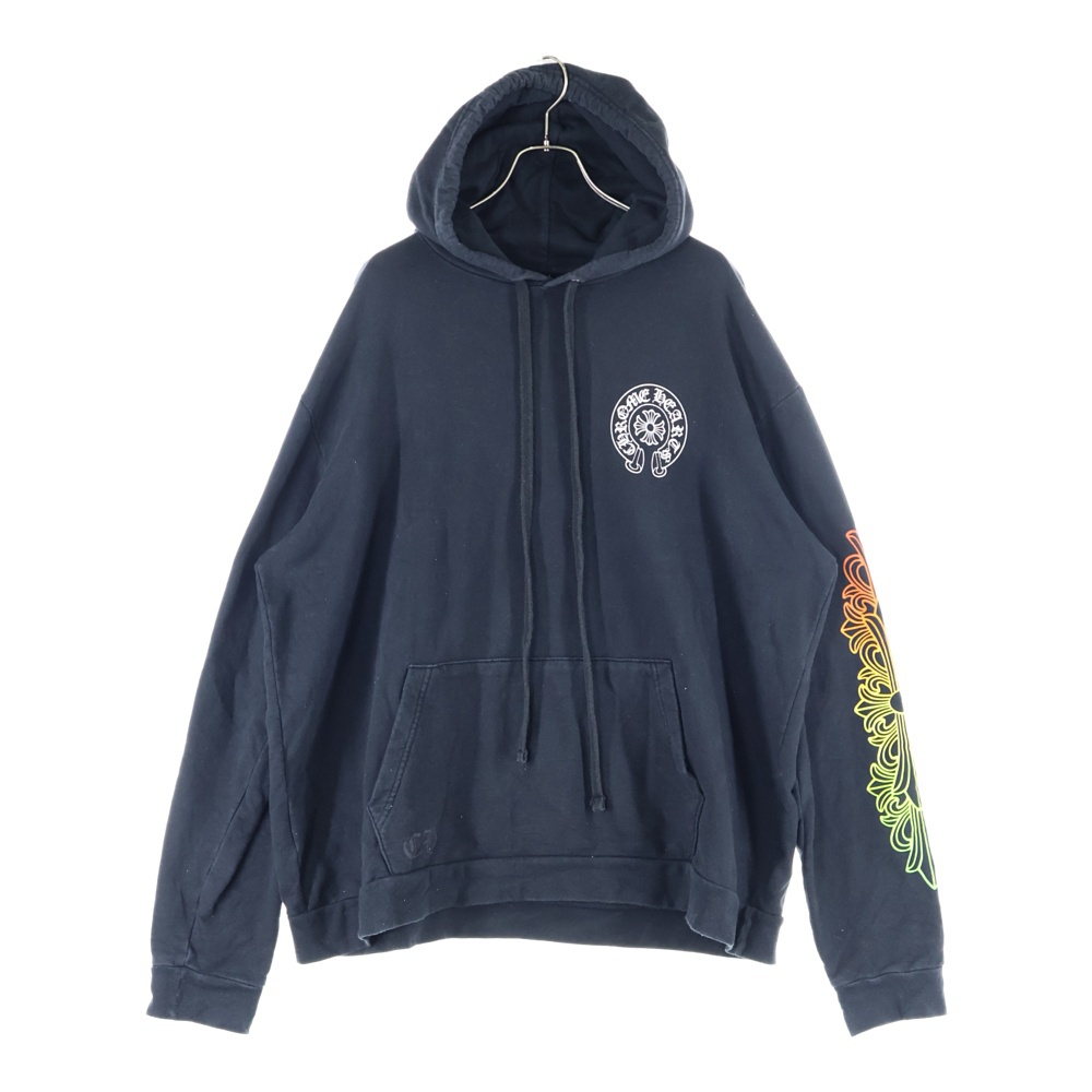 SWTSHRT PLVR グラデーションサークルプリント プルオーバーパーカー ブラック/マルチカラー Bランク