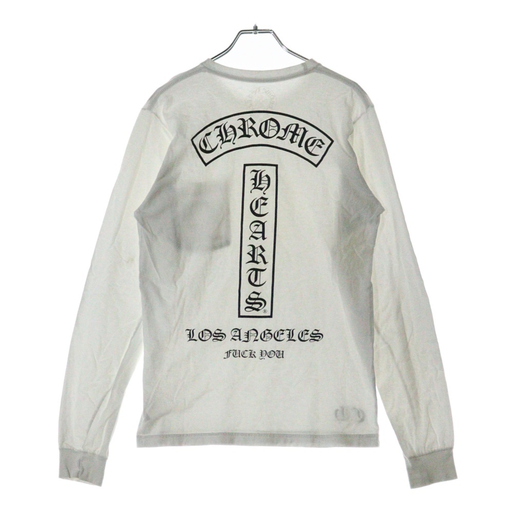 ロサンゼルス限定 FUCK YOU ファックユー ホースシュー バッククロスロゴ 長袖Tシャツ ロンT ロングスリーブカットソー ホワイト Bランク