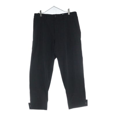 25SS WOOL GABARDINE BELTED HEM PANTS ウールギャバジンパンツ ブラック Sランク