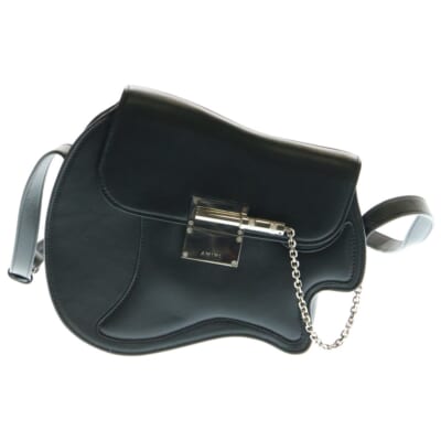 Leather Guitar Bag レザー ギターショルダーバッグ ボディバッグ ブラック Bランク