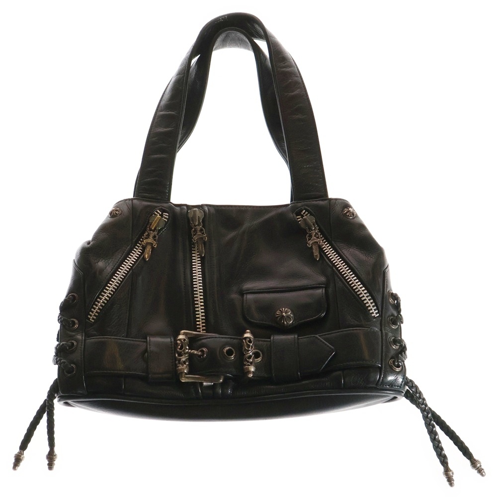 JJ DEAN SMALL JJディーン スモール レザーライダースハンドバッグ ブラック Bランク