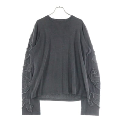 LOGO LONG SLEEVE TOP FN-MN-TSHI000622 クルーネック 長袖Tシャツ カットソー ブラック Aランク