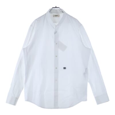 トリオンフ刺繍 インバーテッドカラールーズ長袖シャツ 2C58B091F.01BC ホワイト Sランク