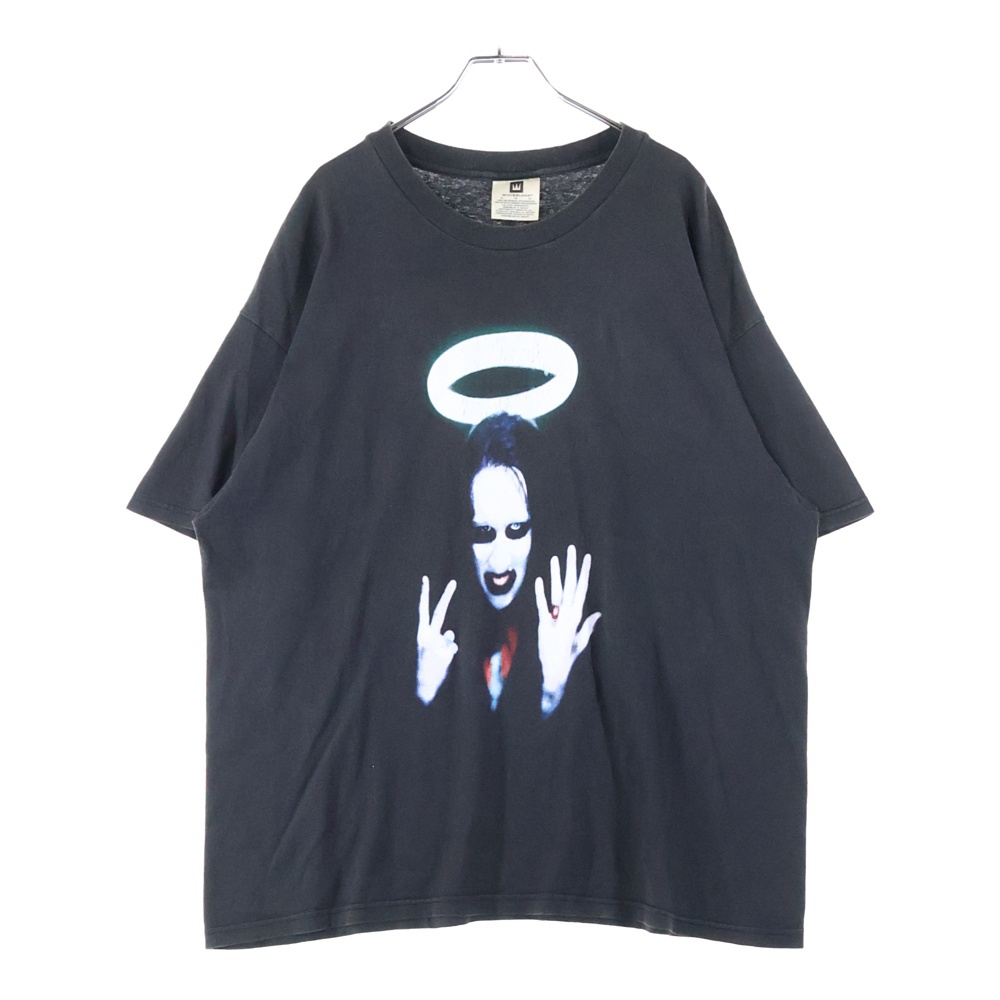 90S Marilyn Manson Middle Fingers Tee マリリンマンソン ミドルフィンガー Tシャツ ブラック Bランク