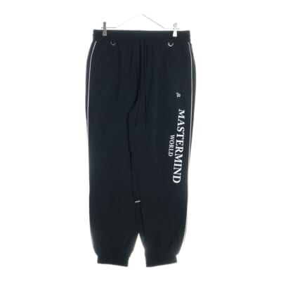 24SS×NEW ERA TRACK PANT ニューエラ ロゴプリントナイロントラックパンツ ブラック Aランク