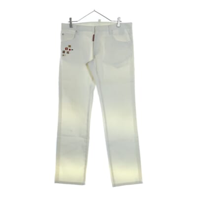 ピンズ付きコットンロングパンツ S74LA0331 ホワイト Aランク