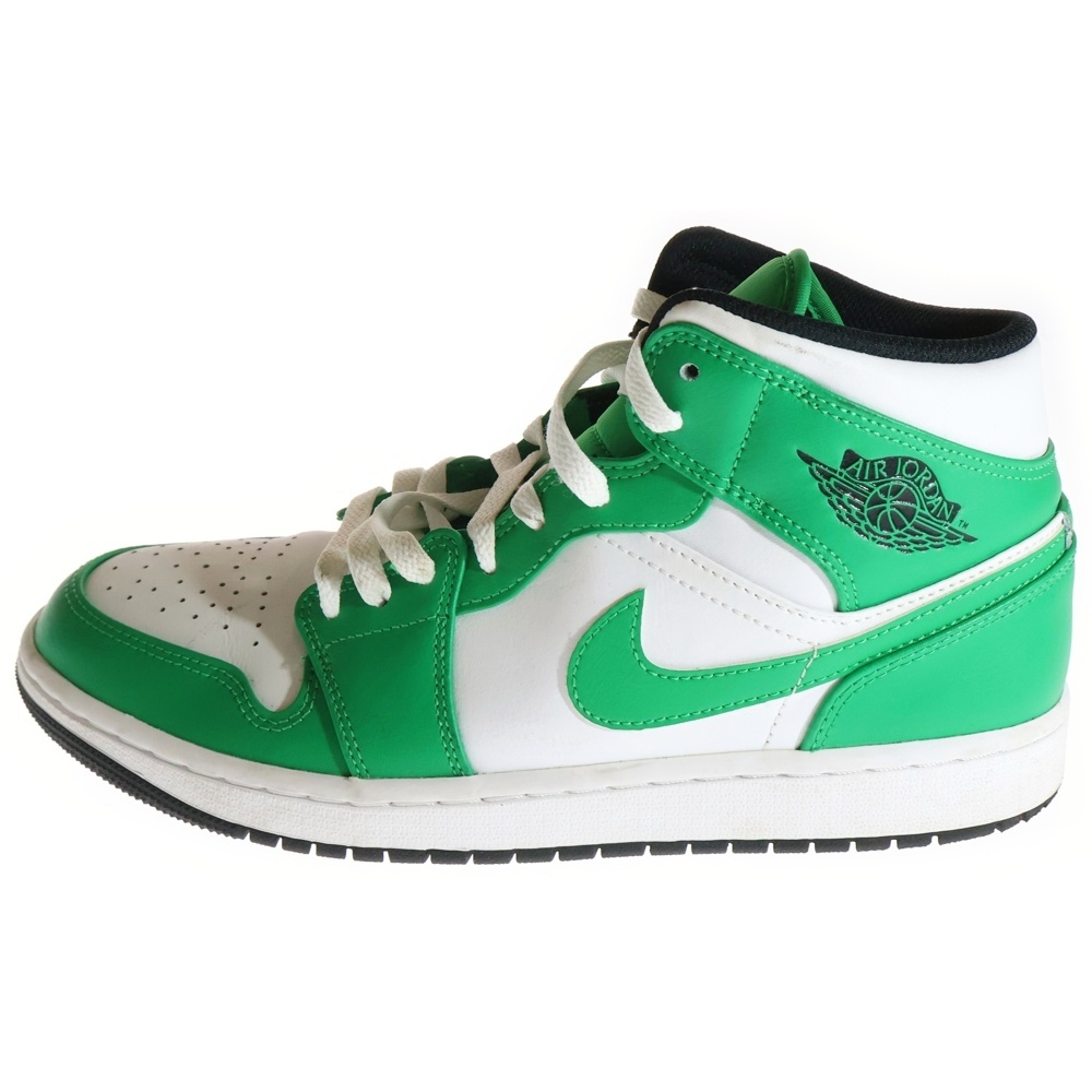 AIR JORDAN 1 MID LUCKY GREEN DQ8426-301 エアジョーダン1 ミッド ラッキーグリーン ミッドカットスニーカー ホワイト/グリーン US9.5/27.5cm Bランク