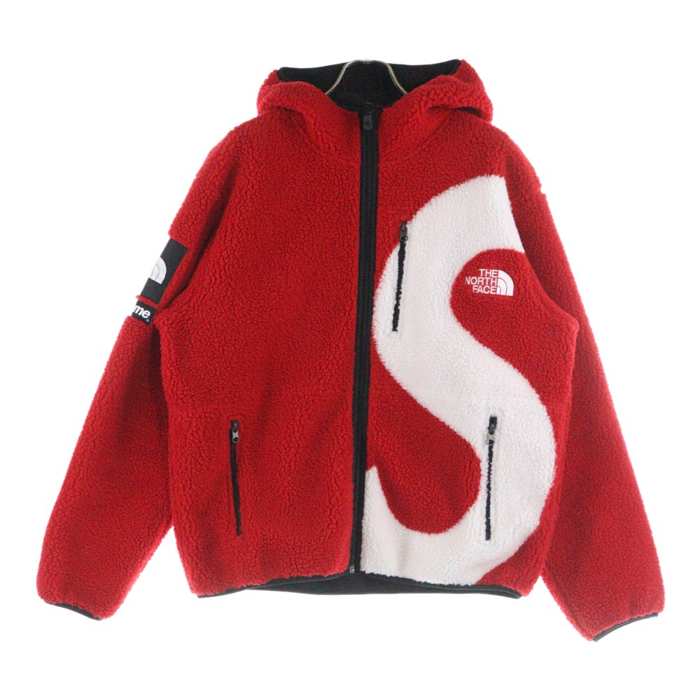 20AW×THE NORTH FACE S Logo Hooded Fleece Jacket NF0A5EHN Sロゴフーデッドジップアップフリースジャケット レッド Bランク