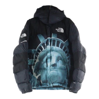 19AW×THE NORTH FACE Statue of Liberty Baltoro Jacket NF0A47EW ザノースフェイス スタチュー オブ リバティ バルトロ ダウンジャケット ブラック Bランク
