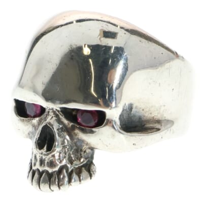 エビル スカルリング ピンクサファイヤ シルバー Bランク