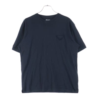 三角ロゴコットン 半袖クルーネックTシャツカットソー UJN852 ブラック Bランク
