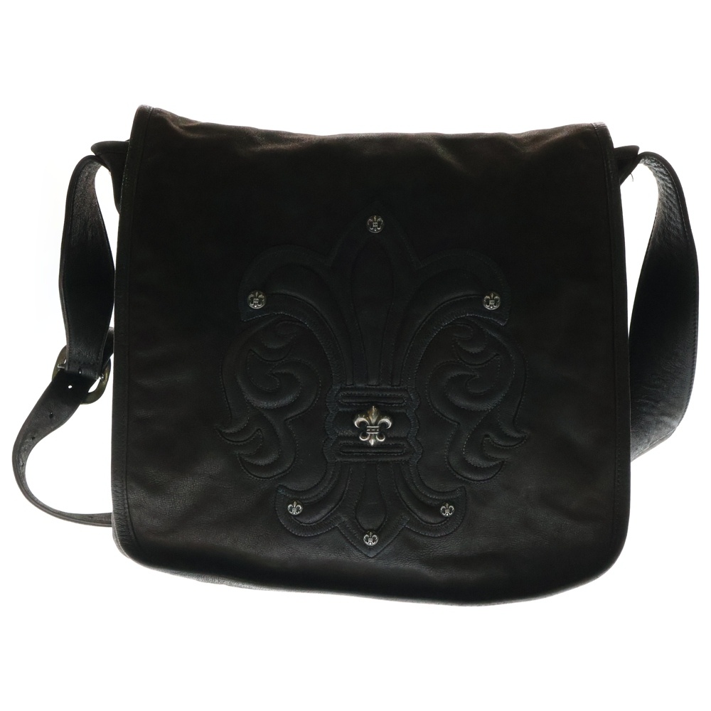 BAG MAIL BS FLUER メールバッグ BSフレア装飾レザーショルダーバッグ メッセンジャーバッグ ブラウン Bランク