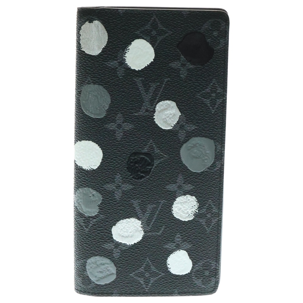 モノグラム・エクリプス LV × YK ポルトフォイユ・ブラザ ロングウォレット 長財布 カードケース ブラック PVC シルバー金具 M81932 Aランク