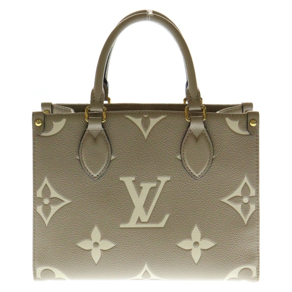 オンザゴーPM モノグラム アンプラント トゥルトレール クレーム レザー 2WAY ハンド ショルダーバッグ ゴールド金具 ベージュ M45779 Bランク