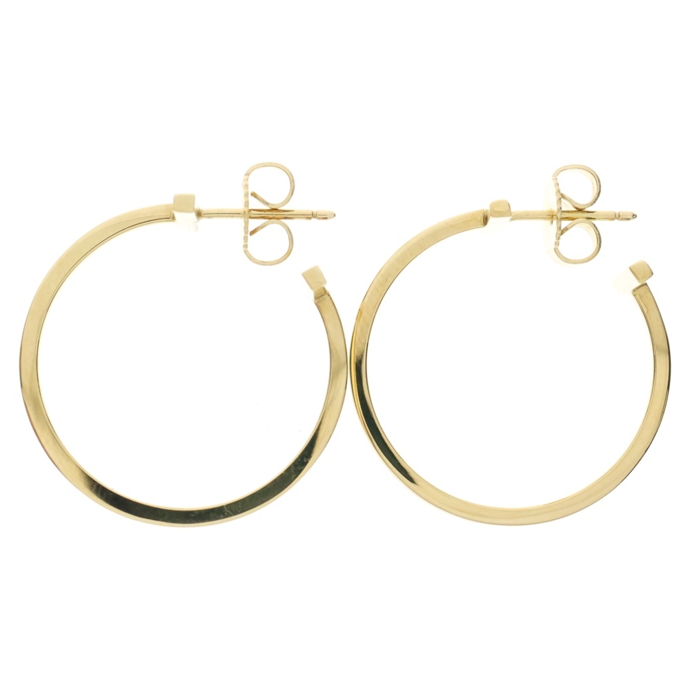 ティファニー Tワイヤー フープピアス ミディアム Au750YG イエロー