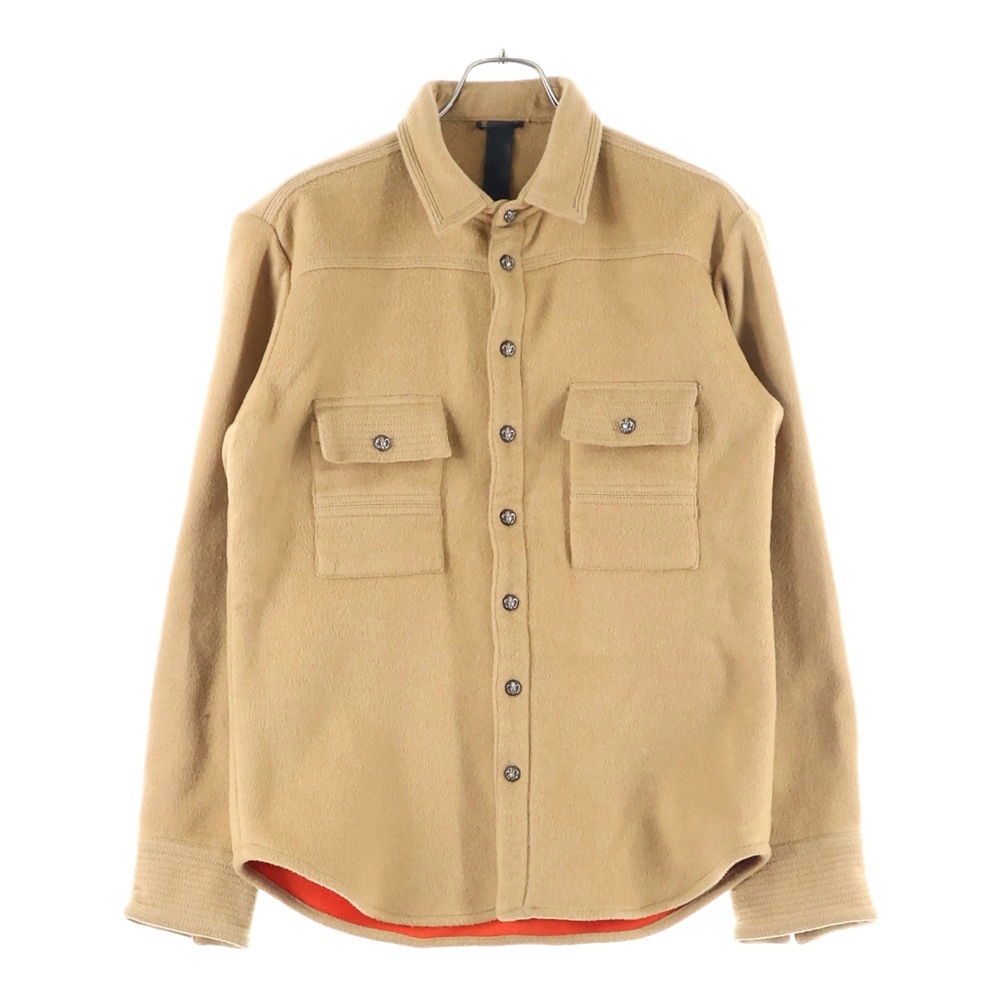 ARMY FBRC BS FLUER アーミーシャツ BSフレアボタンウールミリタリー長袖シャツ ブラウン Aランク