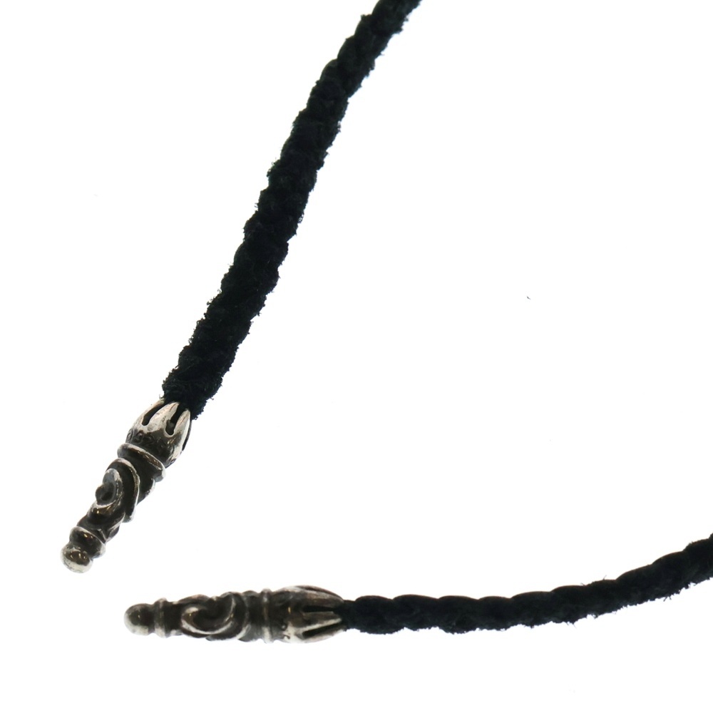 LEATHER BRAID SCROLL ネックレス レザーブレイドネックレス ブラック/シルバー BCA377 Bランク