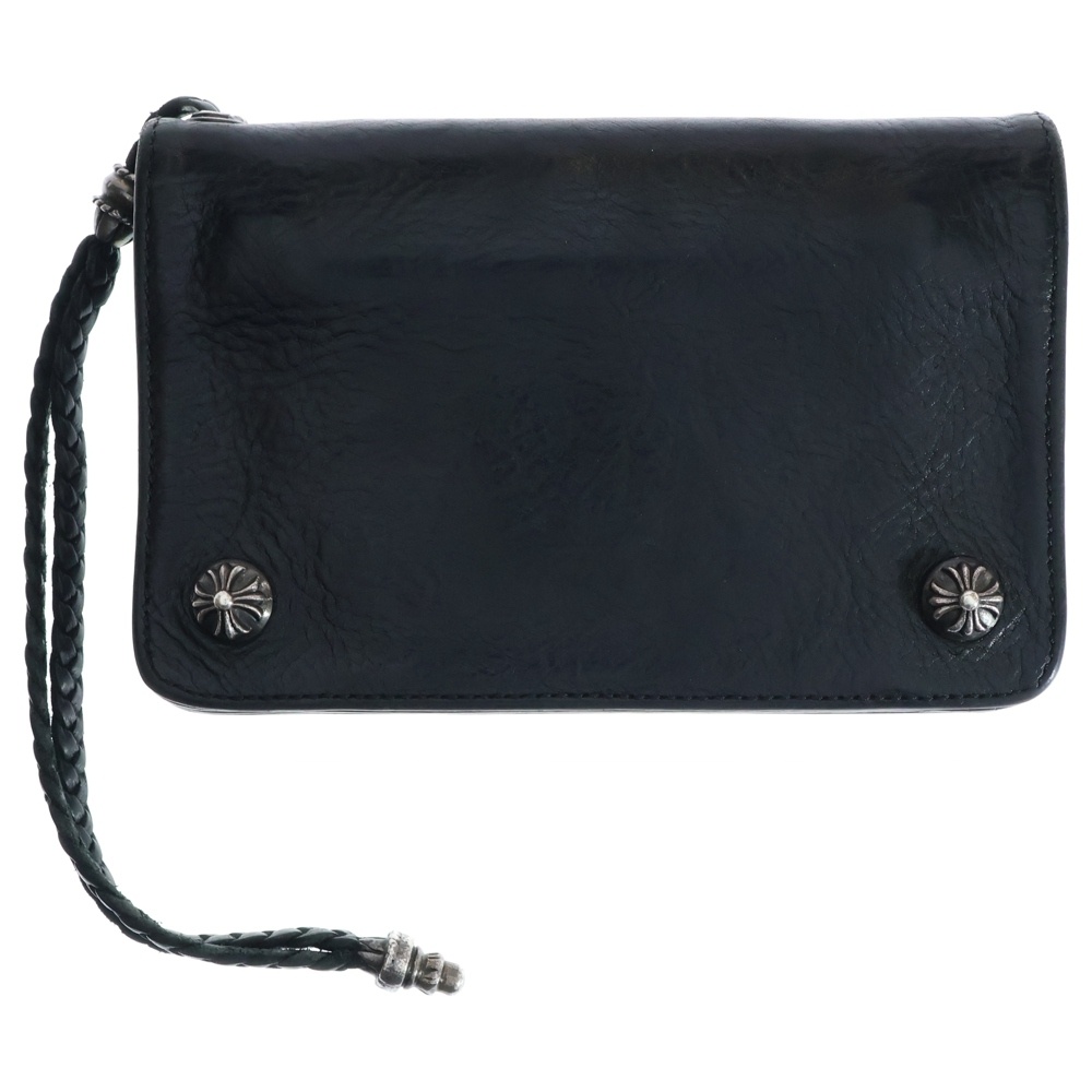 2ZIP 2ジップ クロスボールボタンレザーウォレット 財布 ブラック Bランク