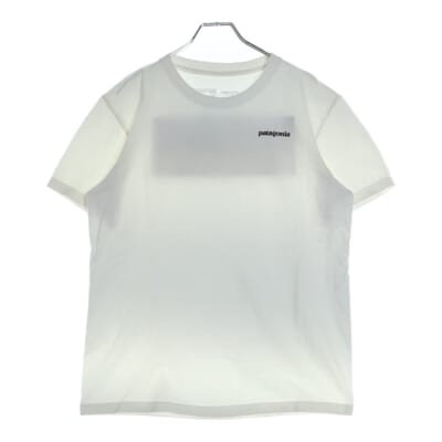 SLIM FIT スリムフィット オーガニックコットン 両面プリント クルーネック 半袖Tシャツ カットソー ホワイト Bランク