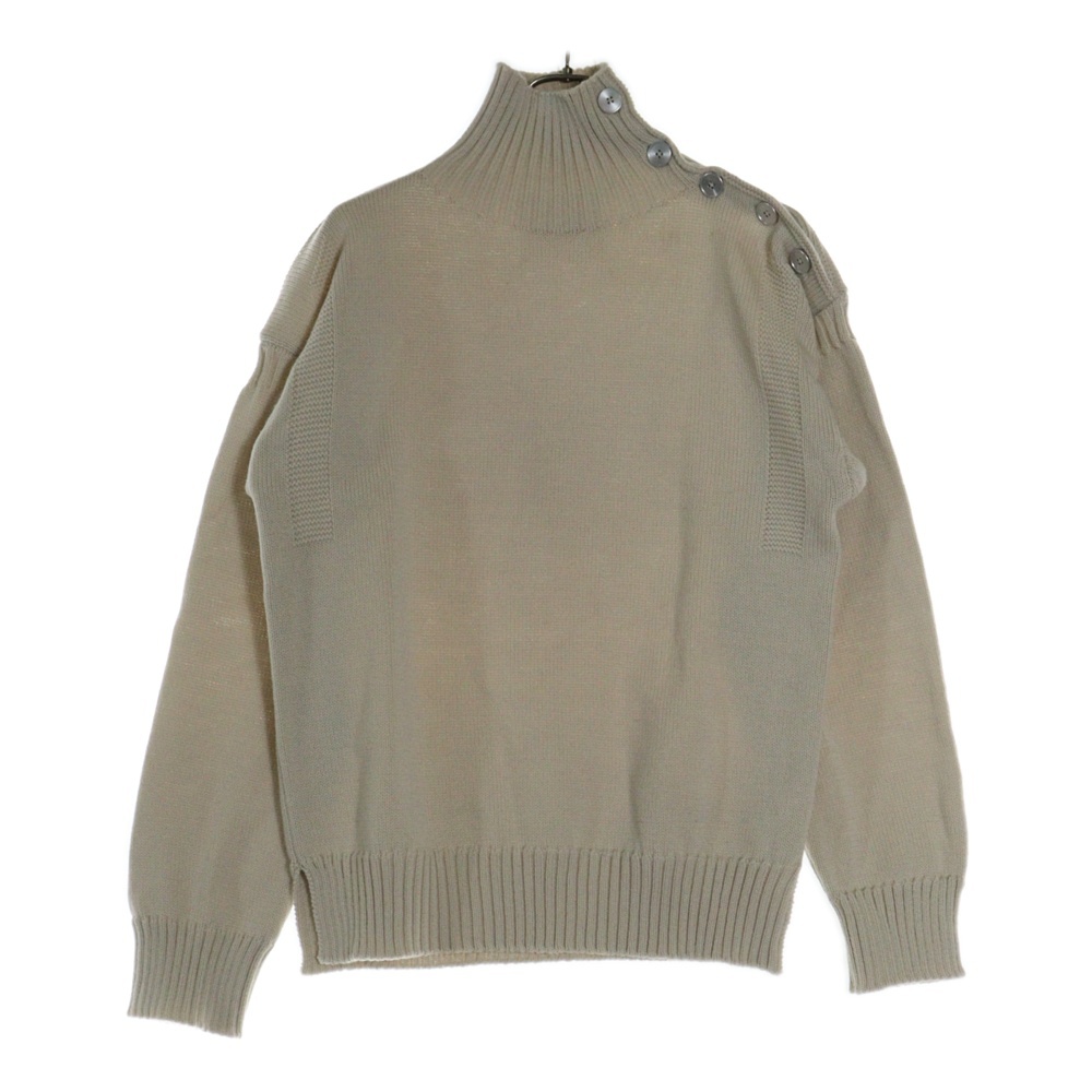 23AW ボタンディティール ハイネック ウールニット グレー レディース J40GP0135 J14653 Bランク