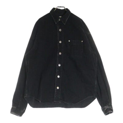 WASHED OVERSIZED DENIM SHIRT ウォッシュド オーバーサイズ デニム 長袖シャツ ブラック 3A001-0224-35 Bランク