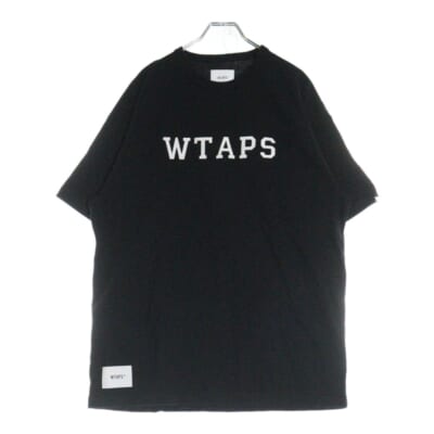 24SS ACADEMY SS COTTON フロントロゴ アカデミー クルーネック コットン 半袖Tシャツ カットソー ブラック 241ATDT-CSM21 Aランク