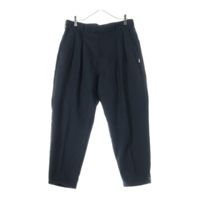 23AW TROUSERS POLY TWILL ポリツイル ツータック トラウザーパンツ ブラック 232TQDT-PTM02 Bランク