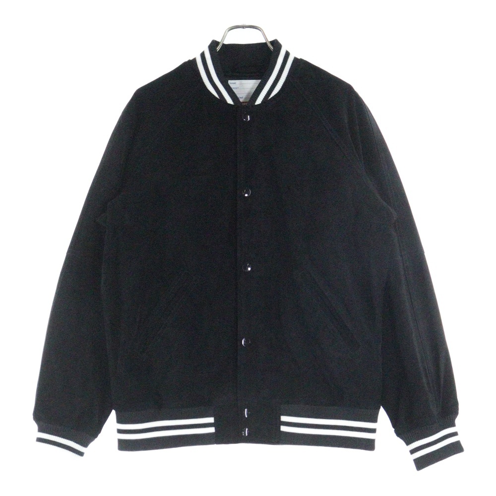 17SS Suede Varsity Jacket スエード バックロゴワッペン バーシティージャケット ブラック Bランク
