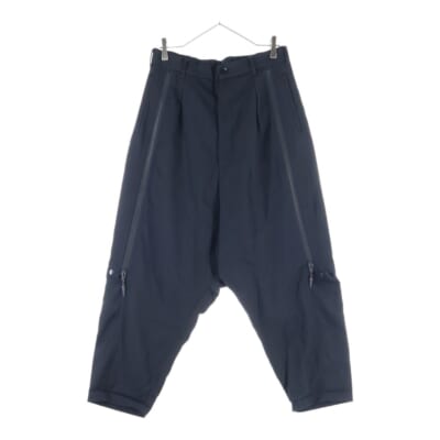 14AW フロントジップ ウールサルエルパンツ ブラック HF-P29-100 Bランク