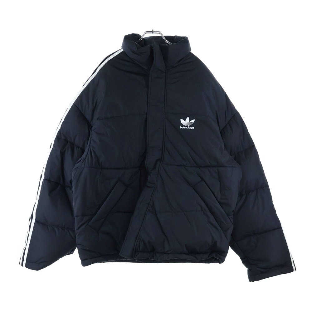 23SS ×ADIDAS 3ライン オーバーサイズ ダウンジャケット ブラック 714897 Bランク