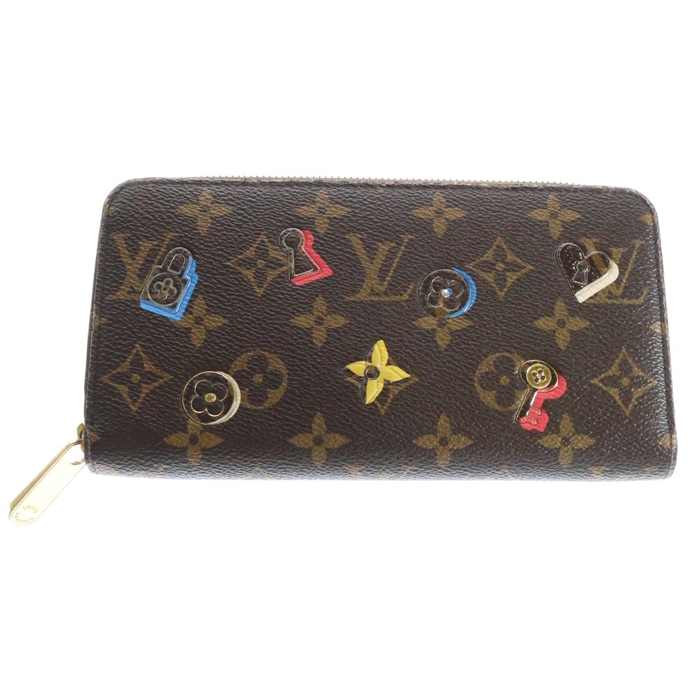 モノグラム キーモチーフ ラブロック ジッピーウォレット ラウンドファスナー ロングウォレット 長財布 ブラウン M64116 MI0179 Bランク