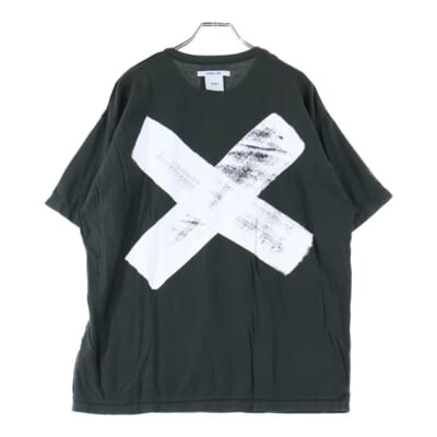 22SS CROSS SS TEE COTTON バッククロスプリント クルーネック 半袖Tシャツ カットソー ダークグリーン 221ATDT-CSM15 Bランク