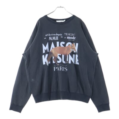 EXCLUSIVE エクスクルーシブフォックス クルーネック スウェット トレーナー ブラック KMM32780 Bランク