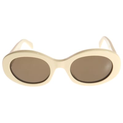 CL40194U トリオンフテンプル オーバルフレーム サングラス メガネ 眼鏡 ベージュ Bランク