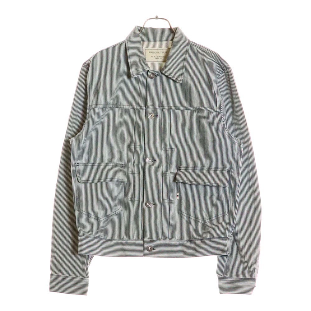 ストライプ コットン ジャケット レディース ブルー/ホワイト Bランク