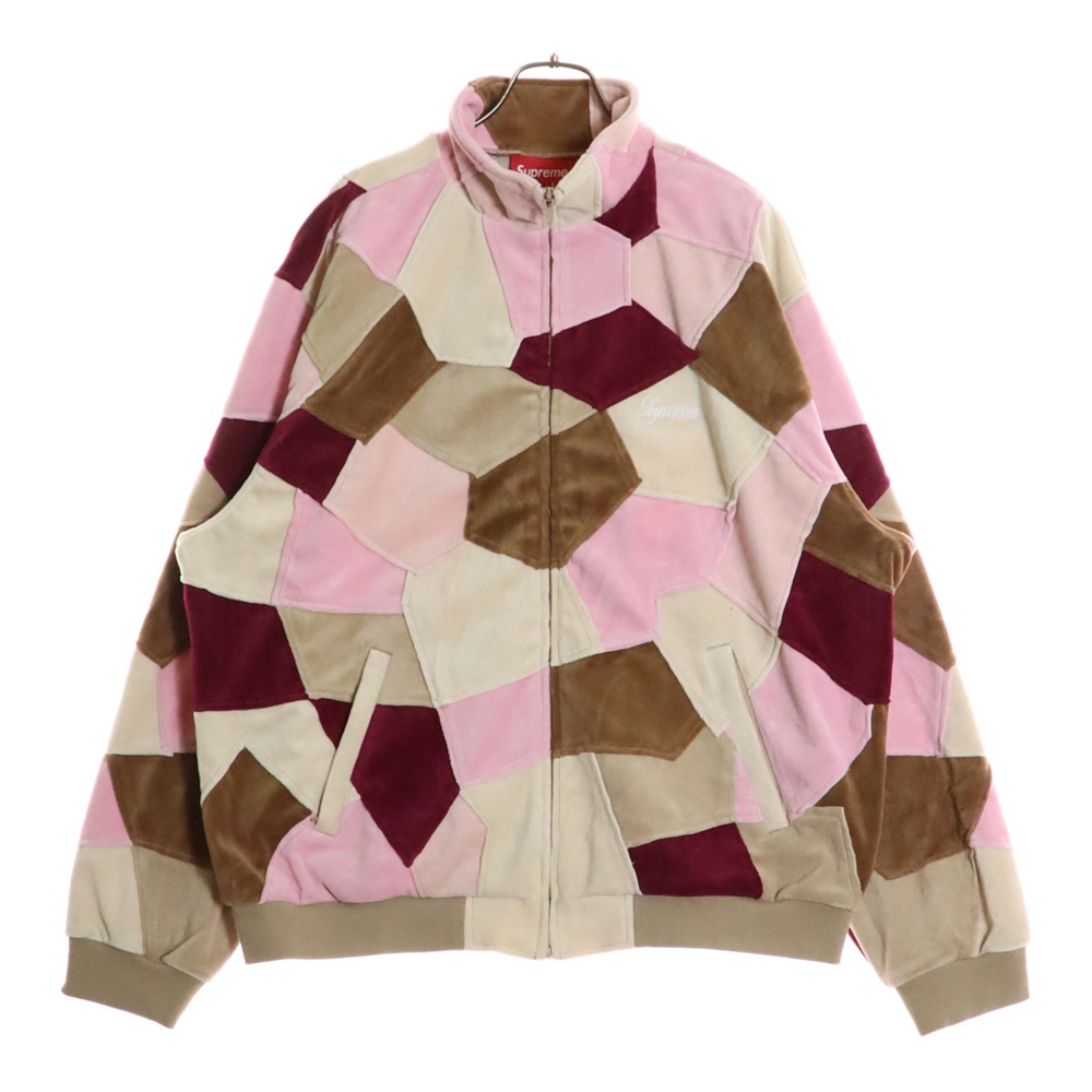 25SS Patchwork Velour Track Jacket パッチワーク ベロア ジップアップハイネックジャケット マルチカラー Sランク