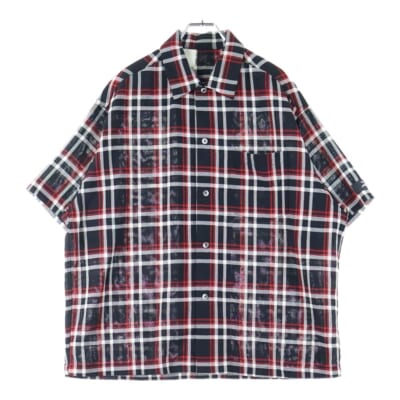 20SS ×UNDERCOVER HALF SLEEVE BIG SHIRT アンダーカバー ハーフスリーブ ビッグシルエット タータンチェック 半袖シャツ 1201-SH10-069 Bランク