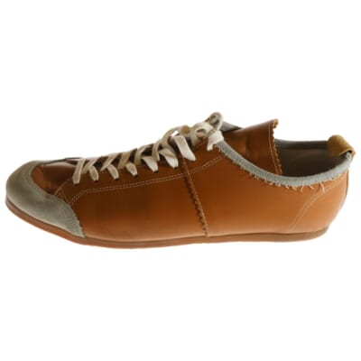 スエード 切り替え カットオフ レザー キャンバス シューズ グレー/ブラウン Bランク