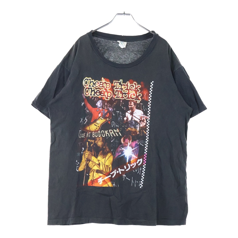 90S VINTAGE Cheap Trick world Tour チープトリック ワールドツアー 96-97 プリントTシャツ 半袖カットソー ブラック Bランク