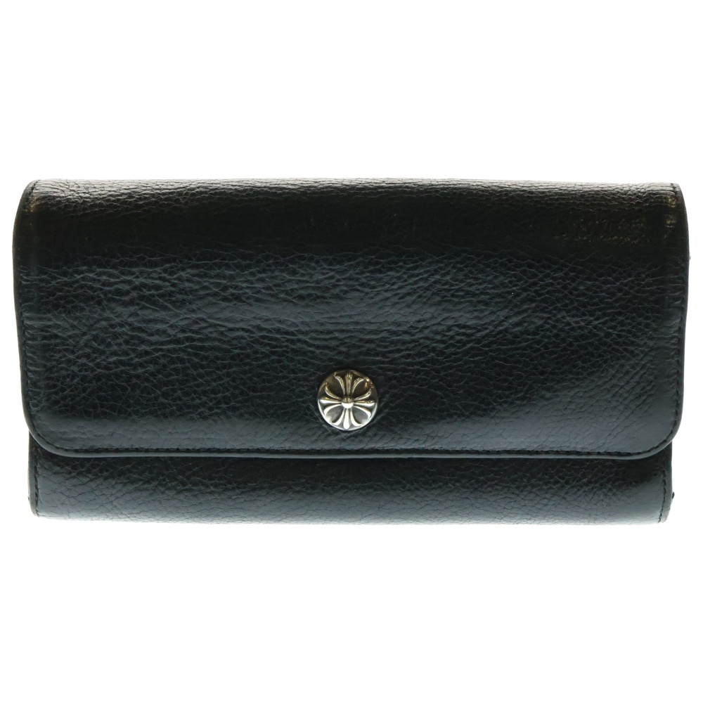 JUDY CROSS BALL ジュディ クロス ボール ボタン レザーウォレット 長財布 ブラック BCA366 Bランク