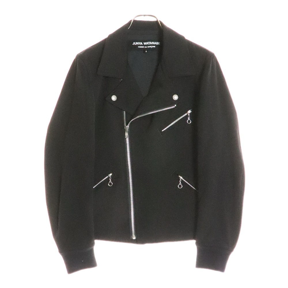 19SS AD2028 裾リブ ウール ダブルライダースジャケット ブラック JC-J013 Bランク