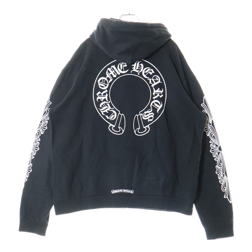 SWTSHRT PLVR スクロールラベルプリントプルオーバーパーカー ブラック Bランク