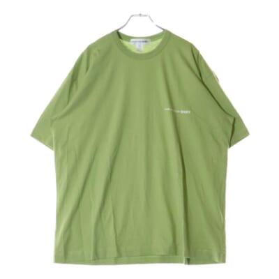 COMME des GARCONS SHIRT(コムデギャルソンシャツ) サイズ:XS 23SS S/Sロゴ コットンジャージ クルーネック 半袖Tシャツ カットソー グリーン FK-T015【中古】【程度B】【カラーグリーン】【取扱店舗BRING福岡天神店】
