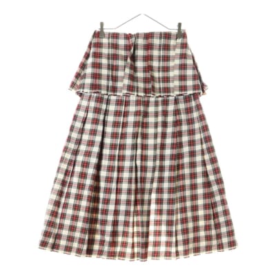 06AW チェック柄 断ち切りスカート マルチカラー レディース GQ-S018 AD2005 Bランク