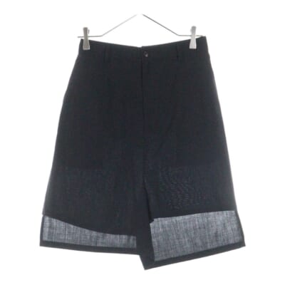 12SS アシンメトリー レイヤード ハーフパンツ ブラック JI-P004 AD2011 Bランク