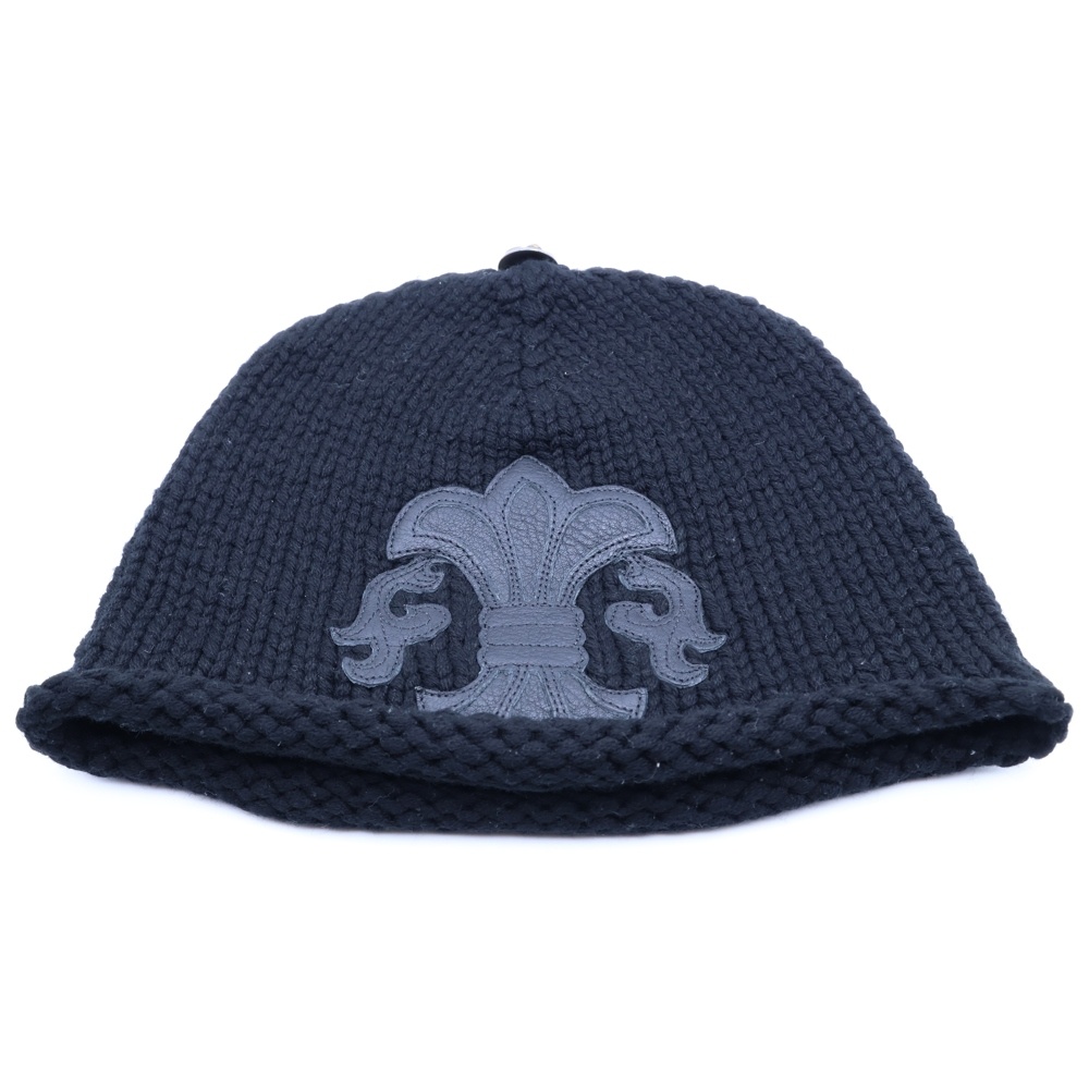 BEANIE CASH BS FLARE ビーニー キャッシュ BSフレア レザーパッチ ニット帽 ブラック Bランク