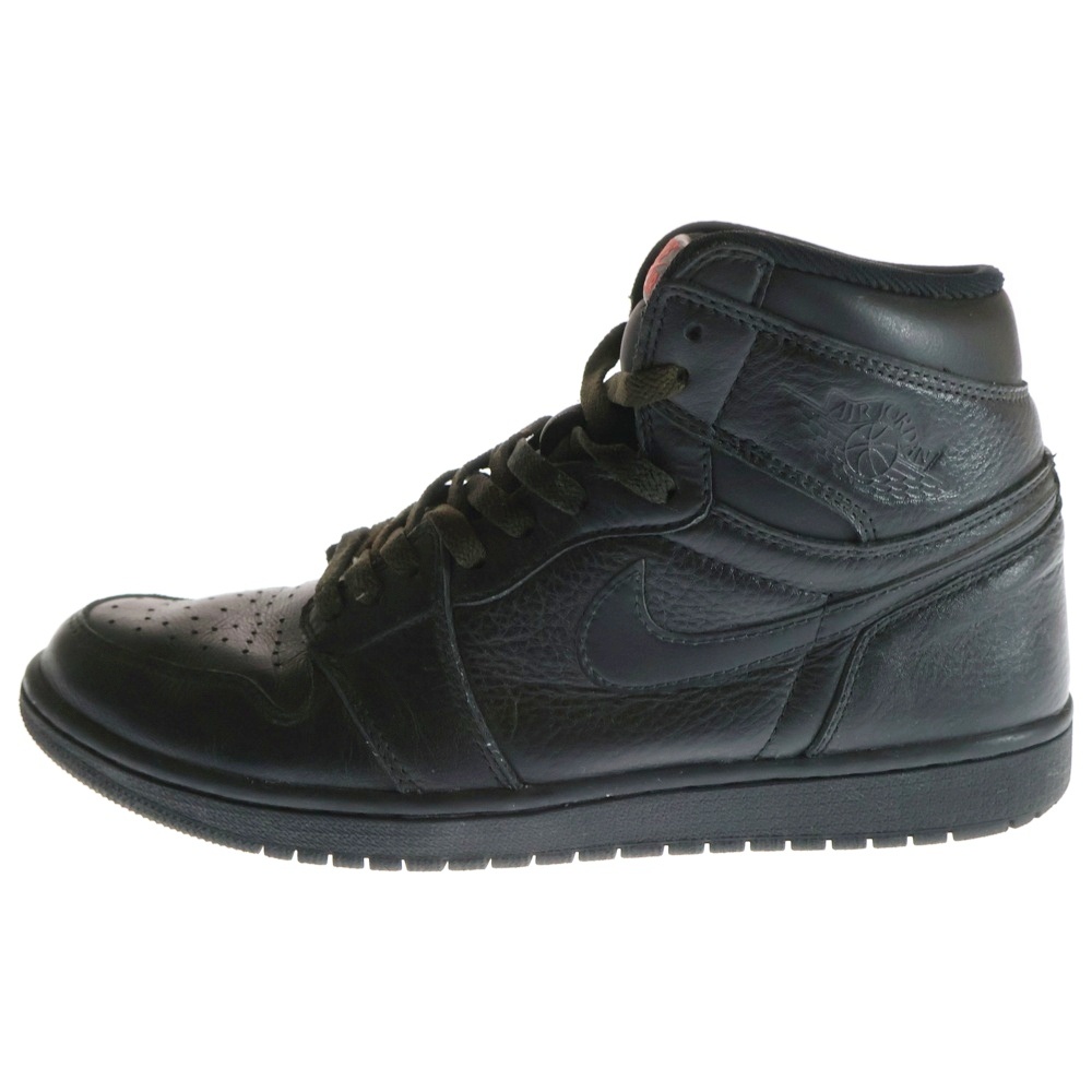 AIR JORDAN 1 RETRO HIGH OG TRIPLE BLACK エアジョーダン1 ハイ OG トリプルブラック ハイカットスニーカー ブラック US10.5/28.5cm 555088-022 Bランク