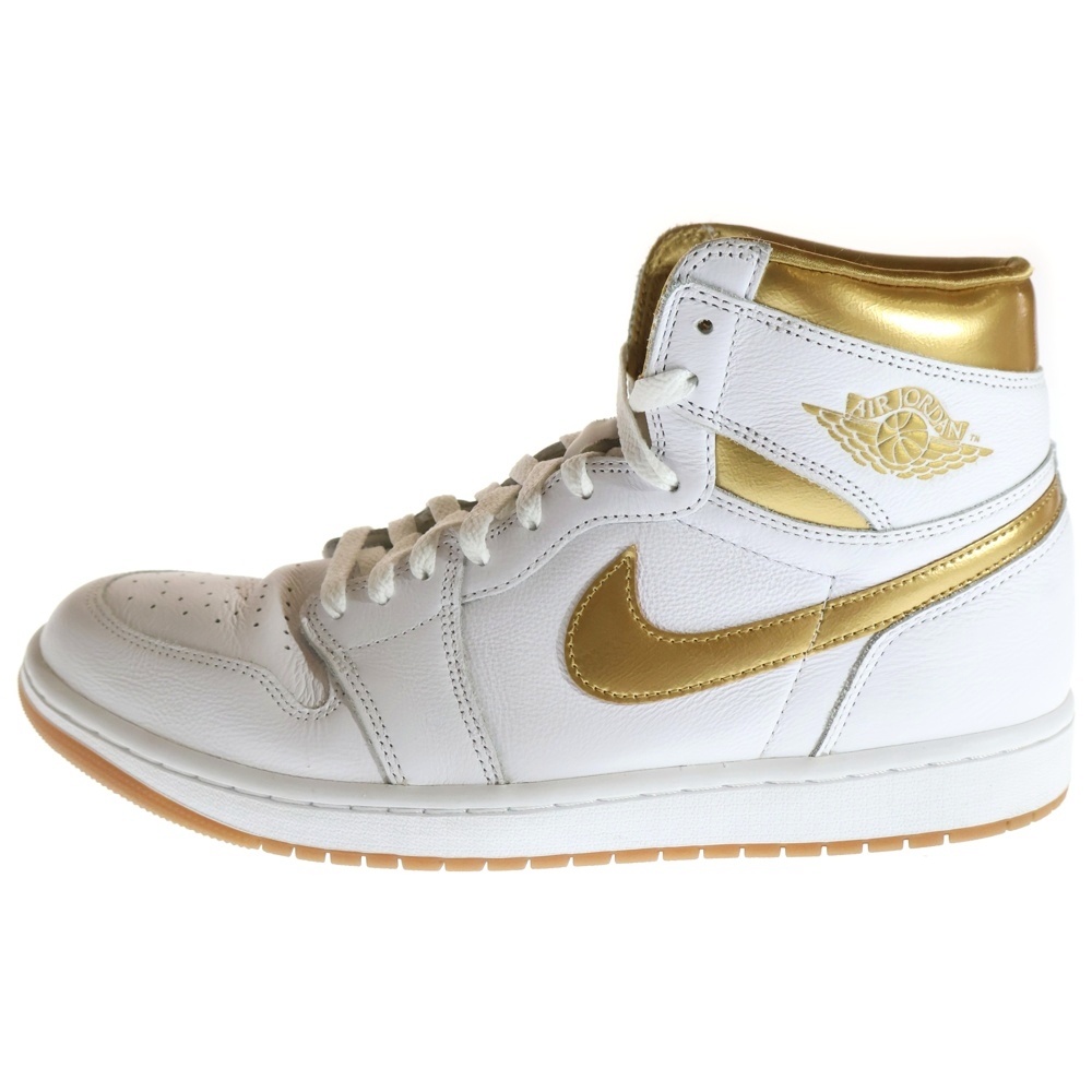 WMNS AIR JORDAN 1 RETRO HIGH OG METALLIC GOLD ウィメンズ エアジョーダン1 レトロ ハイ OG メタリックゴールド ハイカットスニーカー US12/29cm FD2596-107 Bランク
