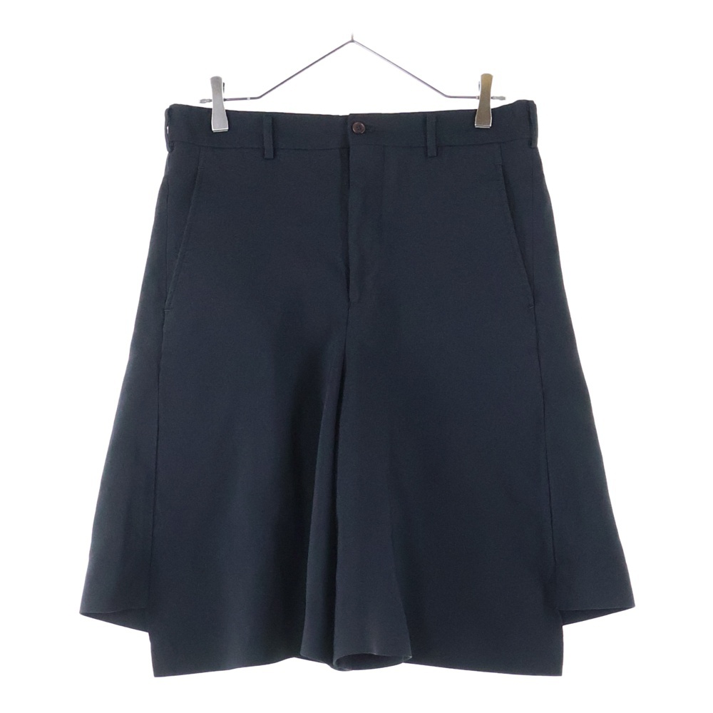 24SS ポリ縮絨 段違い ワイド ショーツ ショート ハーフパンツ ブラック PM-P041 AD2023 Bランク