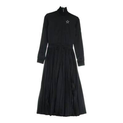 20SS バックロゴ スタープリント ジップアップ ジャージ トラックジャケット ブルゾン プリーツスカート ロングワンピース ブラック レディース TB3MJ00H5B8 Aランク